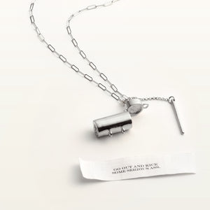 Capsule + Wand Locket - Silver
